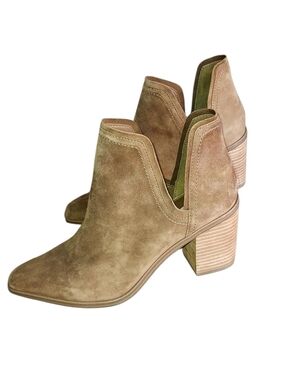 Steve Madden Brown Suede Cutout Block Heel Booties